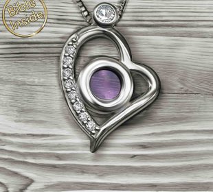 Unique Gifts Christmas Heart Necklace With Hidden Bible Inside My Nano Jewelry
