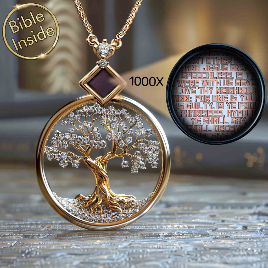 Bible Verse Gifts Elegant Gold Pendant With New Testament Inside My Nano Jewelry