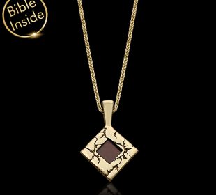 Bible Gifts Tree of Life Gold Pendant Necklace With Entire Bible Inside My Nano Jewelry